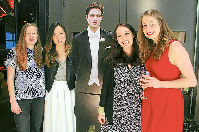 Cult building: Alyce Adams, left, Tiana Hogben, Edward Cullen, Louise Cox and Hayley Adams celebrate the launch of the i can’t even web series featuring spoofs of the likes of Star Wars, below. Pictures: Felicia Smith