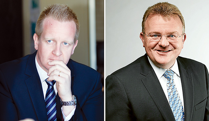 Differing views: Frankston Labor MP Paul Edbrooke, left, and Dunkley Liberal MP Bruce Billson, right, are at odds over the Frankston train station redevelopment.