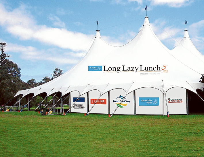 Big top lunch: A marquee on Frankston Oval seating up to 700 is the venue for the Sunday 22 November Proudly Frankston third annual Long Lazy Lunch.