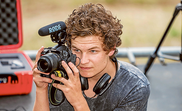 Shooting success: A Mt Eliza business has asked secondary college student Jack Ahern to make a commercial video following a short documentary he filmed and edited about boxer Ron Smith. Picture: Yanni  