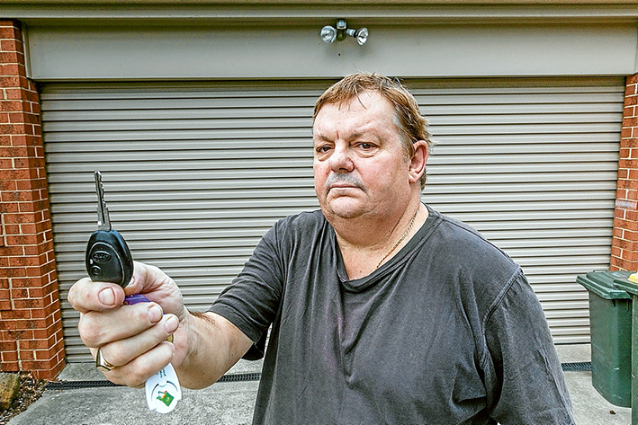 Lesson learned: Langwarrin resident Steve Haddow laments leaving his garage door and car unlocked. Picture: Gary Sissons