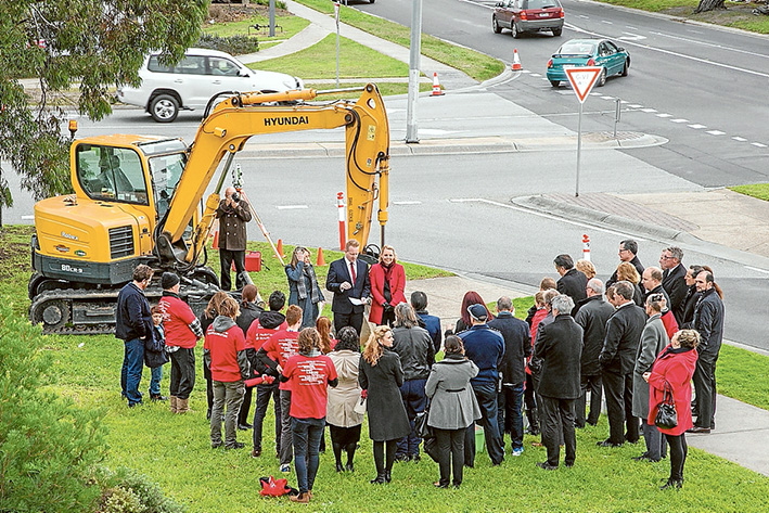 Red letter day: Frankston MP Paul Edbrooke announces Young St works. Picture: Gary Sissons
