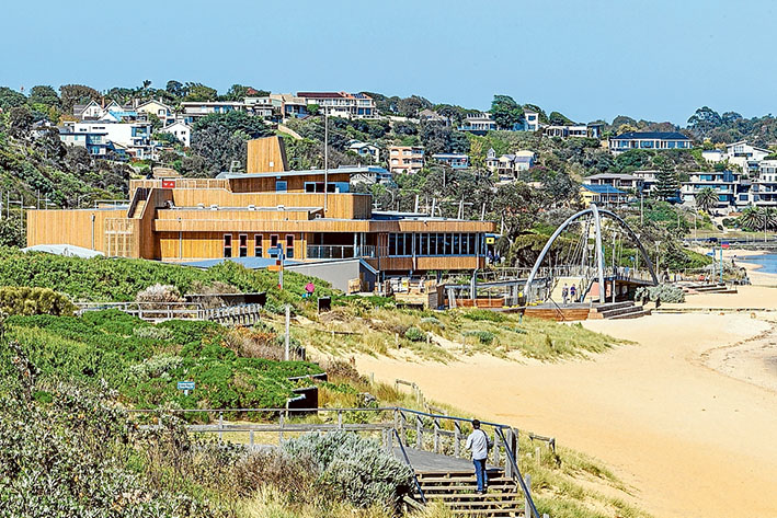 On the waterfront: The new Yacht Club building is now open near Frankston beach. Picture: Gary Sissons