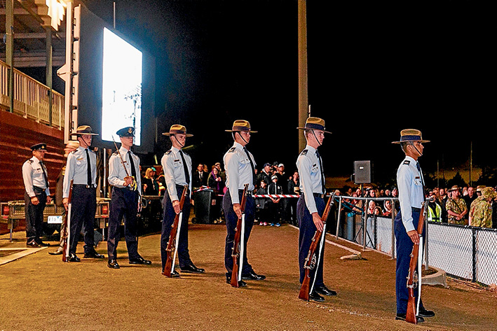 Anzac Dawn Service Frankston 2015. Photo: Cadets on parade.