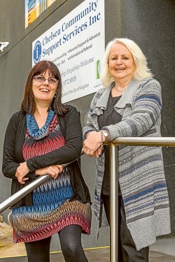 There for you: Joy Fletcher and Kathy Barnett at the Chelsea Community Support Services office.  Picture: Gary Sissons