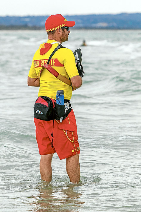 Watchful eyes: Lifesavers at Carrum beach saved nine people in trouble in the water on Saturday. Pic: Gary Sissons