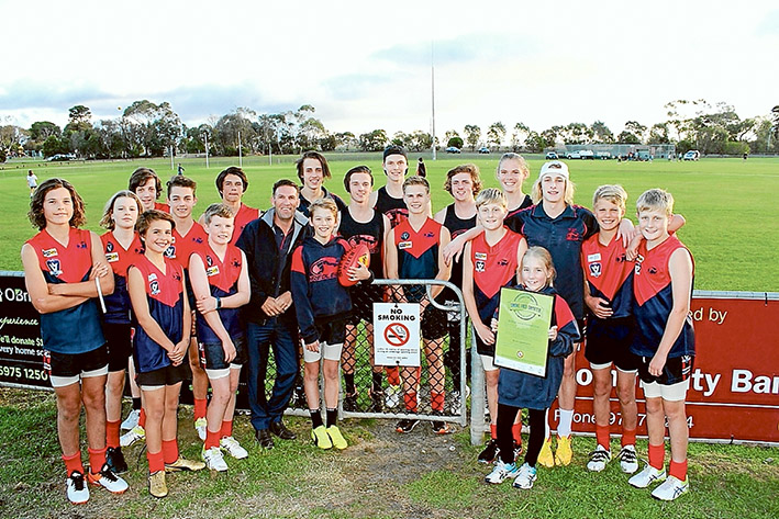 Smokes ban: Mt Eliza junior footballers will benefit from strict no-smoking rules.