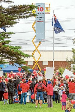 Skyrail March - Chelsea to Edithvale. Photo: The end of the march at Edithvale.