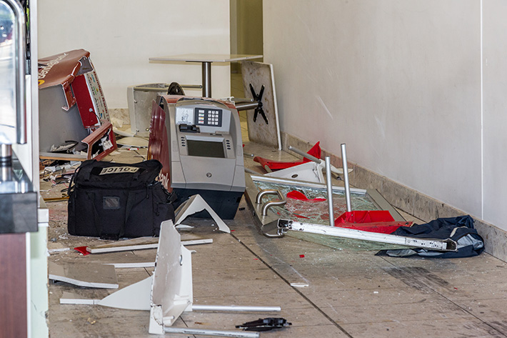Ram Raid Frankston. The Power Centre. this is the food court area. Photo: The ATM that was attacked.