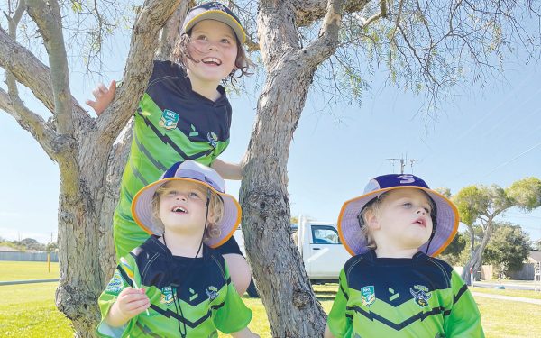 SPENCER Quinnell with twin brothers Teddy and Stanley