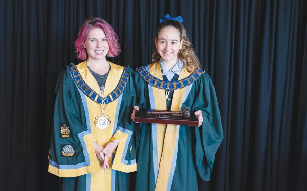 YOUTH mayor Isabella Koukoumanos with Kingston mayor Jenna Davey-Burns. Picture: Supplied