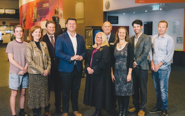 Frosty in Frankston: The mayor Nathan Conroy (fourth from left) and councillor Brad Hill (third from left) were involved in a verbal confrontation after council’s June public meeting. Picture: Supplied