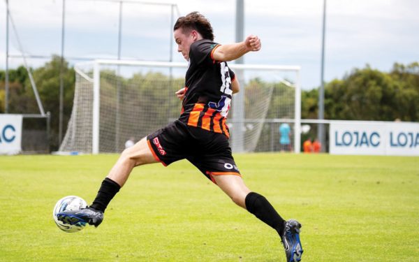 Hat-trick hero: Baxter winger Keegan Myatt took Saturday’s derby showdown with Somerville Eagles by the scruff of the neck turning a 3-1 deficit into a stunning 4-3 victory. Picture: Gemma Sliz