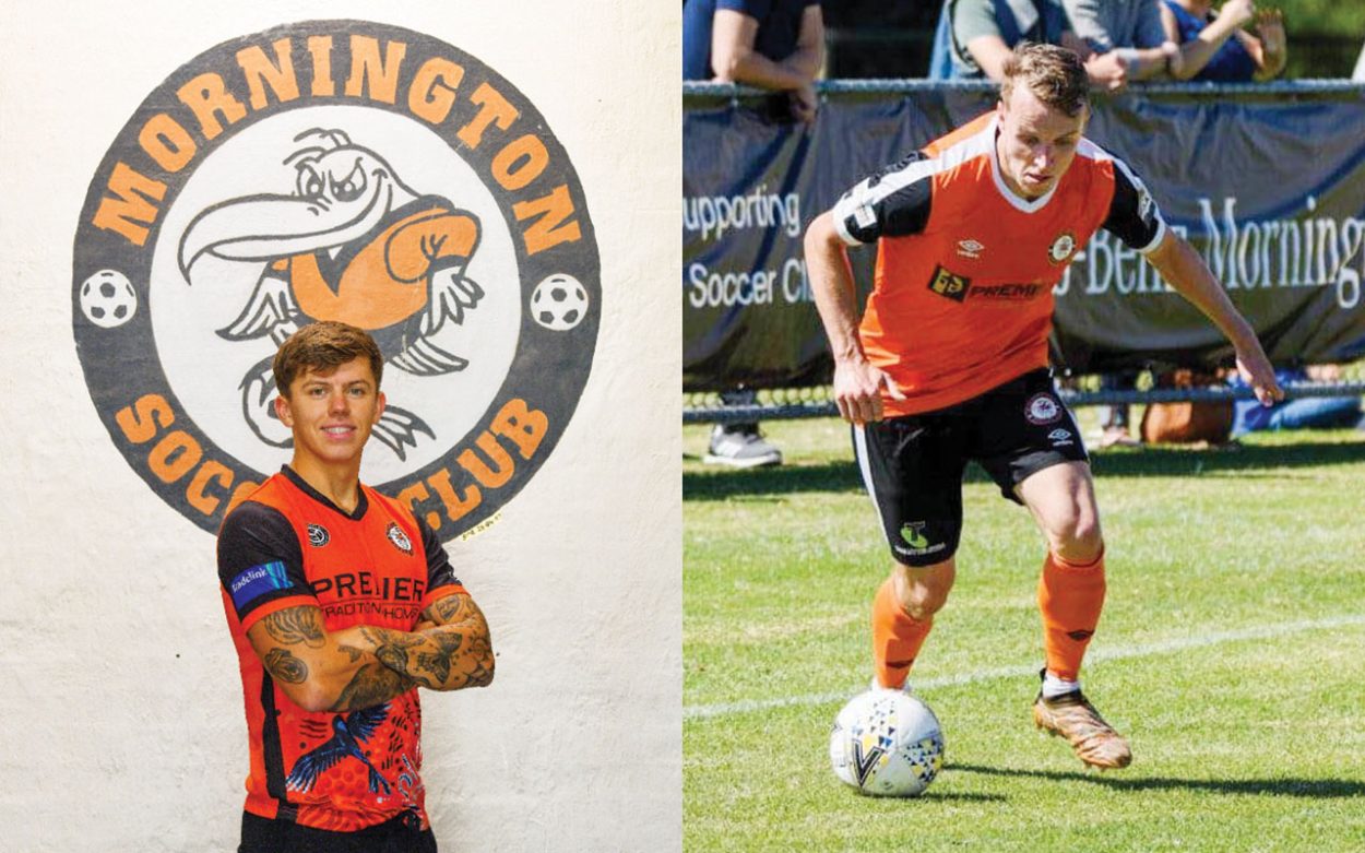 Ins and outs: New Mornington signing Jack Kimber (left) and Sam Orritt who left the club on Saturday. Pictures: David Waring and Robin Smith