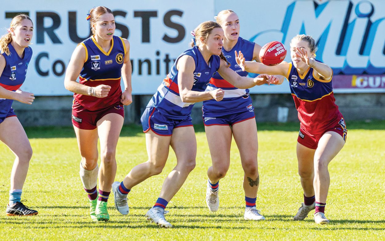 Grand final loss: Mornington women’s division one team failed to get the win over Warragul Industrials at Kinetic Stadium on Saturday. Picture: Alan Dillon