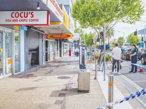 THE aftermath of a suspicious fire at a Frankston tobacco shop. Picture: Gary Sissons