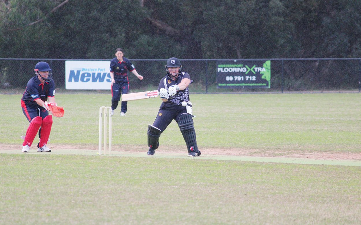 Wizard with the willow: Crib Point's Tracey Thompson top scored for the team in their Division One Women's match against Rye. Picture: Supplied