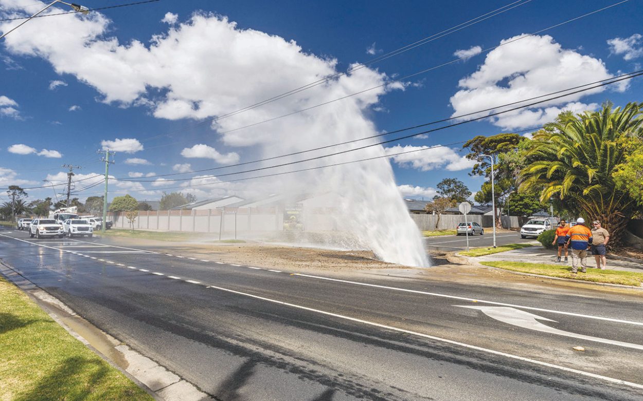 Burst water pipe causes chaos