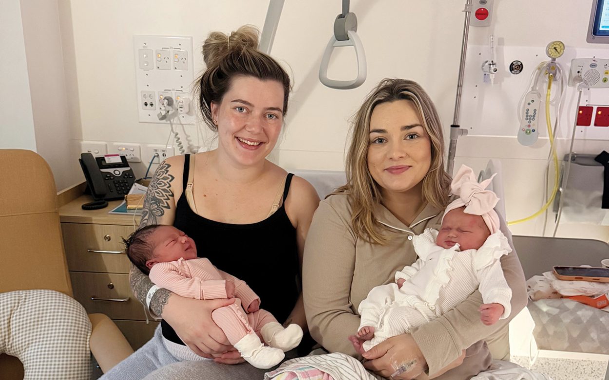Sisters give birth a day apart